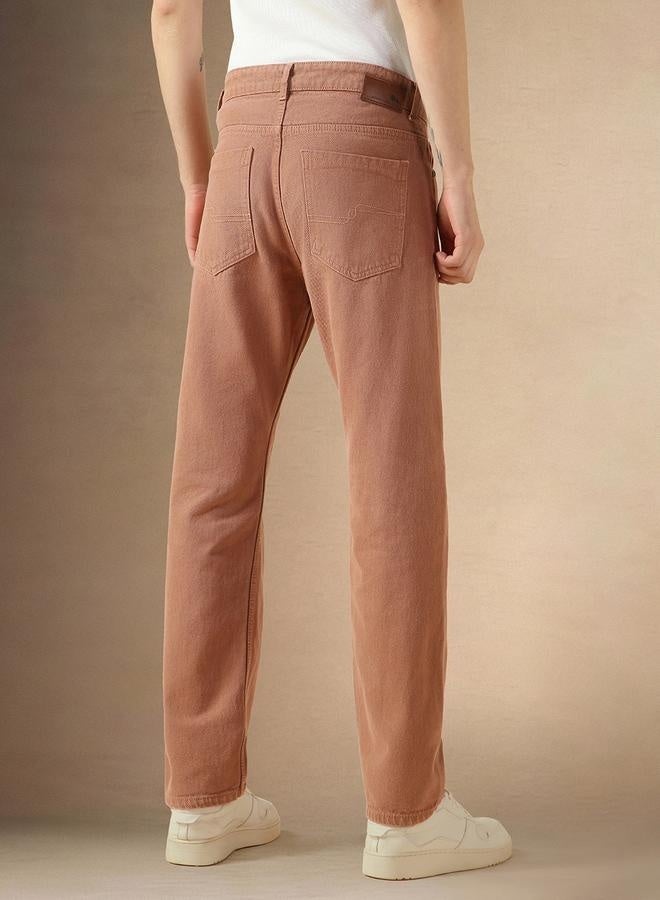 Men's Rust Relaxed Fit Jeans - Bold and Trendy Denim