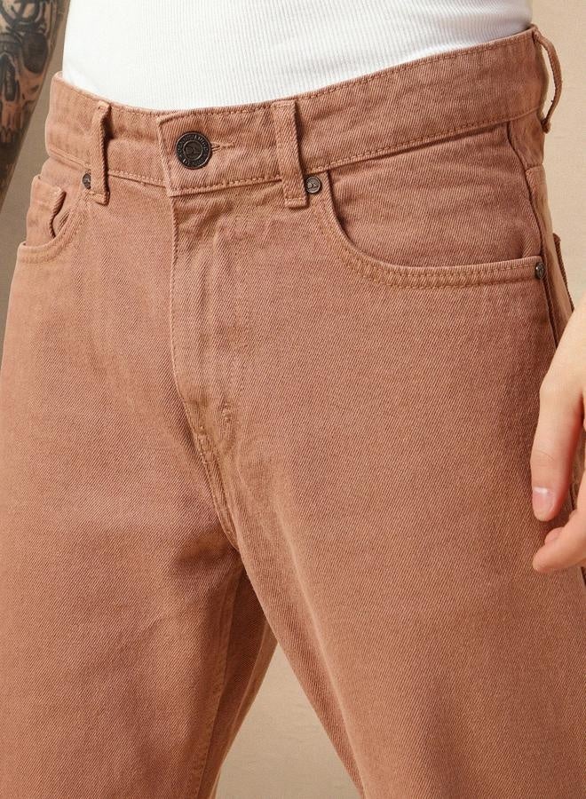 Men's Rust Relaxed Fit Jeans - Bold and Trendy Denim