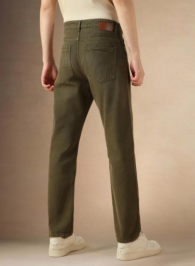 Men's Green Relaxed Fit Jeans - Unique and Stylish Denim