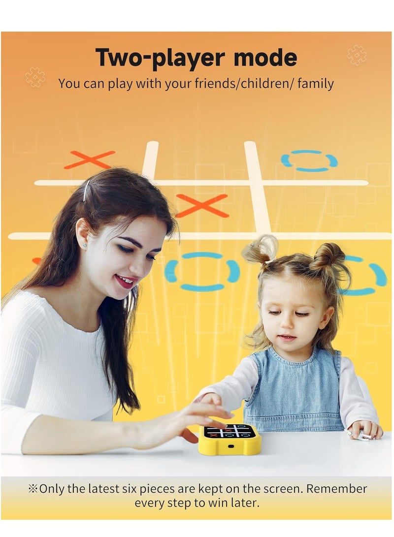 Tic Tac Toe Game, Electronic Handheld Puzzle Game Console, Portable Infinite TicTacToe Travel Game for Educational and Memory Growth, Family Toys Board Games for Kids and Adults