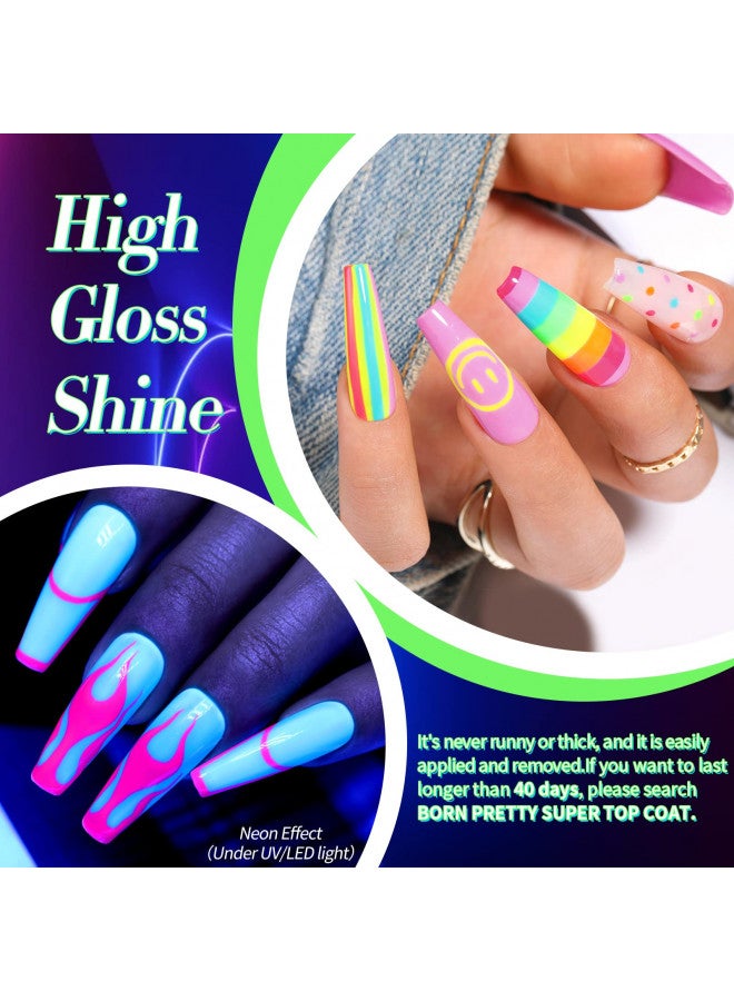 Born Pretty Neon Gel Nail Polish Set Fluorescent Gel polish Orange Hot Pink Blue Yellow Green Purple Vibrant Spring Summer Gel Polish Soak Off UV LED Gel Nail Polish Nail Art Manicure 6PCS 10ML