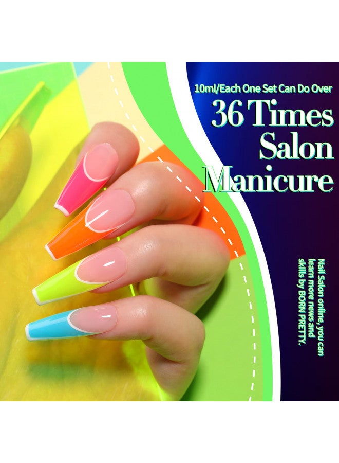 Born Pretty Neon Gel Nail Polish Set Fluorescent Gel polish Orange Hot Pink Blue Yellow Green Purple Vibrant Spring Summer Gel Polish Soak Off UV LED Gel Nail Polish Nail Art Manicure 6PCS 10ML