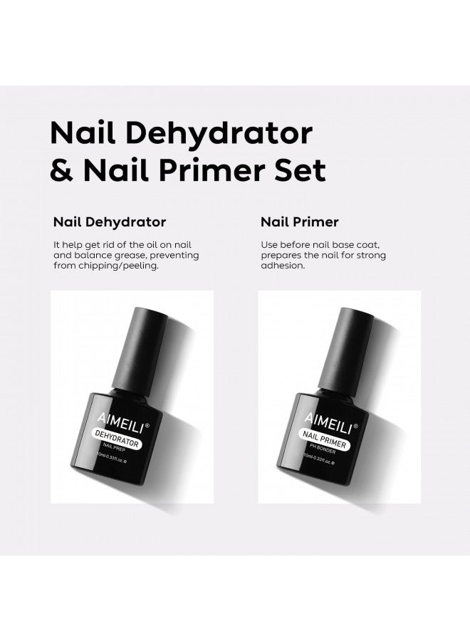 AIMEILI Nail Prep Bond Primer Quick Dry Nail Prep Dehydrator, U V LED Gel Foundation Bonding Primer for Nail Tips, Acrylic Powder and Builder Nail Gel