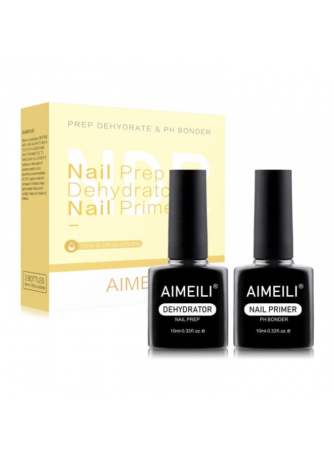 AIMEILI Nail Prep Bond Primer Quick Dry Nail Prep Dehydrator, U V LED Gel Foundation Bonding Primer for Nail Tips, Acrylic Powder and Builder Nail Gel