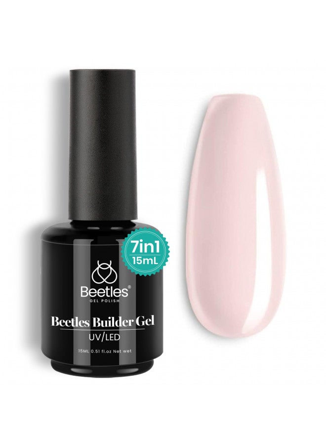 Beetles Gel Nail Polish Transparent Builder Nail Gel for Nails 5 in 1 Cover Nude Translucent Builder Strengthener Gel Jelly Gel 15ML Hard Gel Extension Nail Gel, No Need Slip Solution