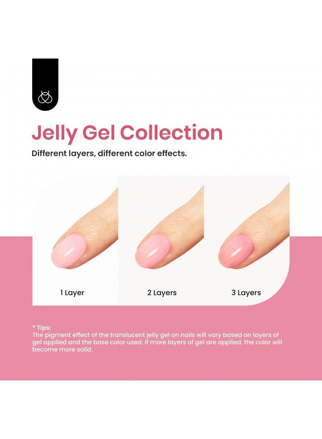 Beetles Jelly Gel Nail Polish Set 6 Colors Aesthetic Nude Shimmer Giltter Nails Withe Pink Gel Polish Kit Translucent Soak off Uv Nail Gel Diy Manicure 2023 New Nail Trend