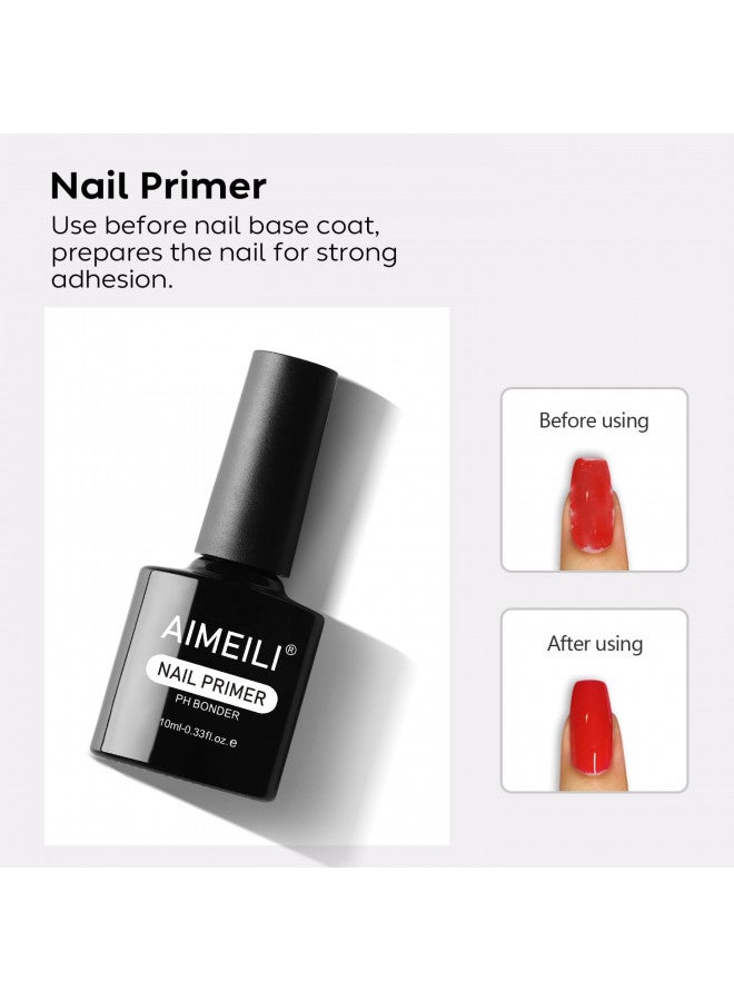AIMEILI Nail Prep Bond Primer, U V LED Gel Foundation for Acrylic Powder and Builder Nail Gel