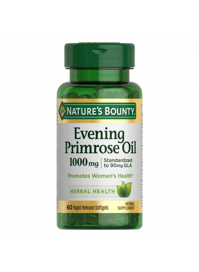 Nature's Bounty Evening Primrose Oil, Promotes Women's Health, 1000 mg Evening Primrose Oil, 60 Rapid Release Softgels