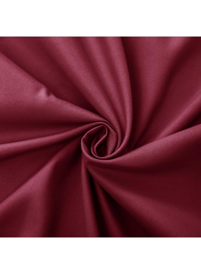 Bedding Duvet Cover Double Size Set- 1Pieces Duvet Cover 170X220Cm / 2Pieces-Pillow Shams 50X75Cm (Burgandy, Double)