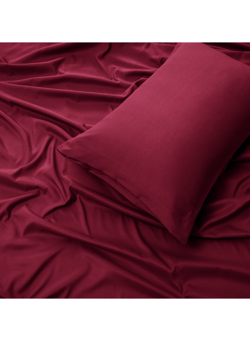 Panax Bedding Single Bed Sheets Set - 3 Piece Bedding - Brushed Microfiber - Shrinkage and Fade Resistant - Easy Care (Burgandy, Single)