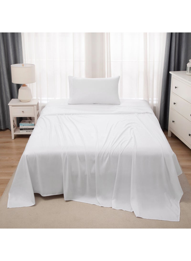 Panax Bedding Single Bed Sheets Set - 3 Piece Bedding - Brushed Microfiber - Shrinkage and Fade Resistant - Easy Care (White, Single)