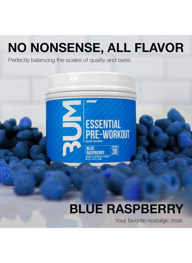 Essential Pre-Workout Unmatched Energy And Focus Enhanced Muscle Pumps Blue Raspberry 30 Servings