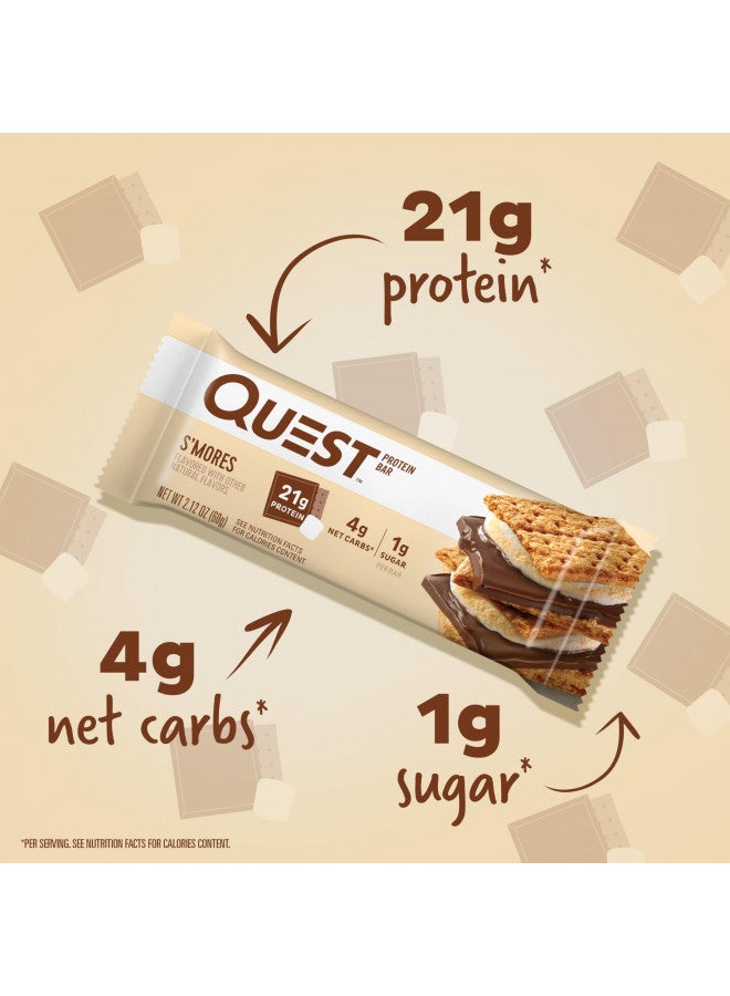 Quest Nutrition S'mores Protein Bar, High Protein, Low Carb, Gluten Free, Keto Friendly, 12 Count