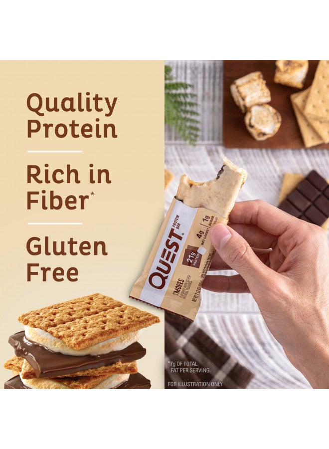 Quest Nutrition S'mores Protein Bar, High Protein, Low Carb, Gluten Free, Keto Friendly, 12 Count