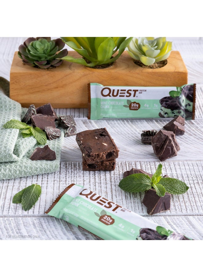 Quest Nutrition Mint Chocolate Chunk Protein Bars, High Protein, Low Carb, Gluten Free, Keto Friendly, 12 Count