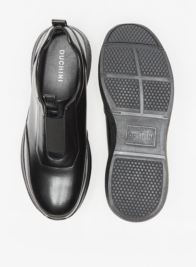 Men's Solid Slip-On Loafers with Pull Tabs