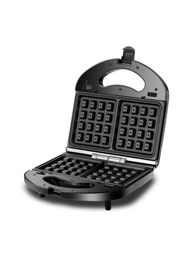 3 In 1 Interchangeable Grill & Waffle& Sandwich Maker 650 - 780 W TS2130-B5 Black 780 W TS2130-B5 black