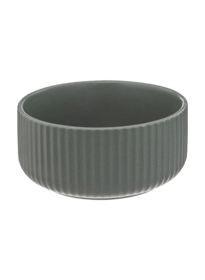 Ribbed Earthenware Bowl 800 Ml Green