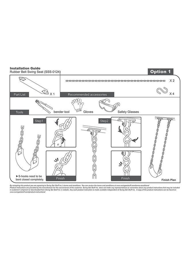 Baby Swing with Metal Hook 62 x 15cm