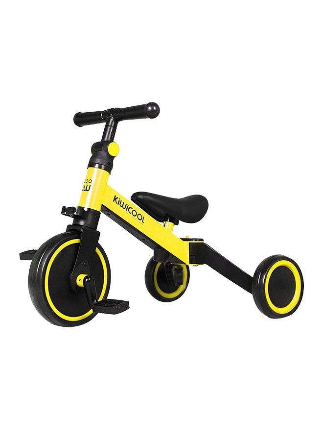 3 In 1 Kids Foldabale Tricycle Yellow/Black 60centimeter