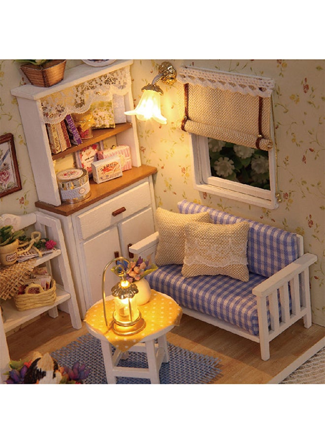 Non-Toxic Creative Imaginative Doll House Miniature Kit With Led Lights And Furniture