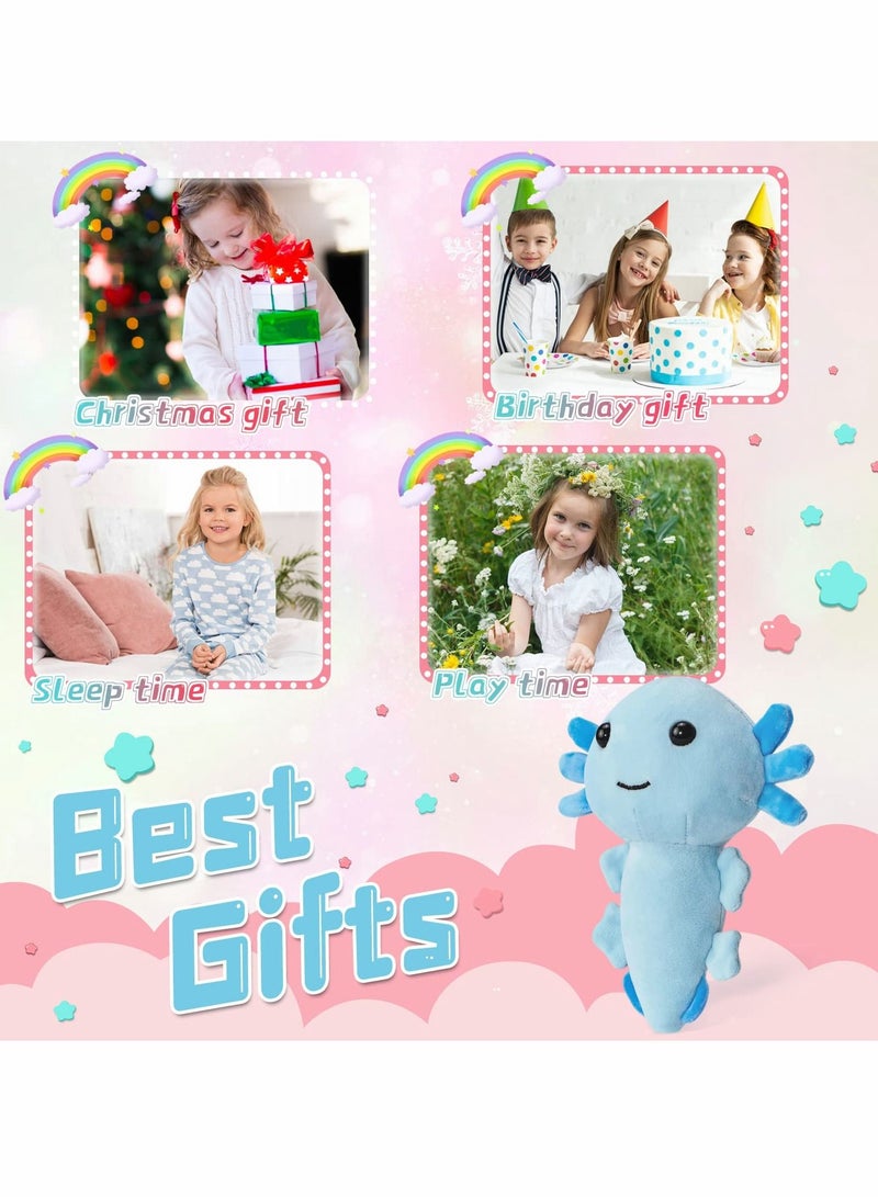 8 Inch Axolotl Stuffed Animal Soft Plush Squishy Toy Animals Throw Pillow Doll Cute Plushies Room Decor Great Gifts for Kids Birthday Blue