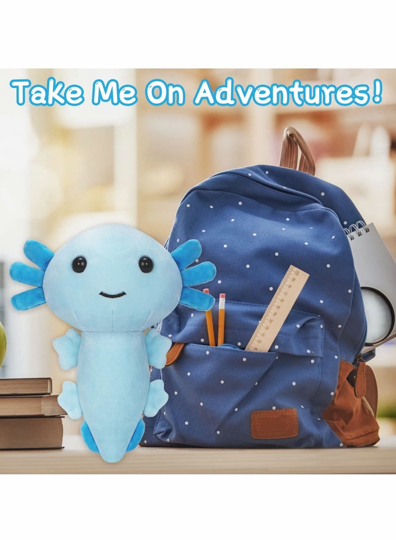 8 Inch Axolotl Stuffed Animal Soft Plush Squishy Toy Animals Throw Pillow Doll Cute Plushies Room Decor Great Gifts for Kids Birthday Blue