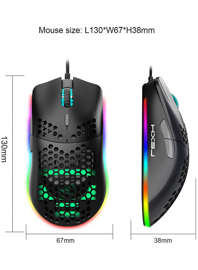 J900 USB Wired Gaming Mouse Black/Green