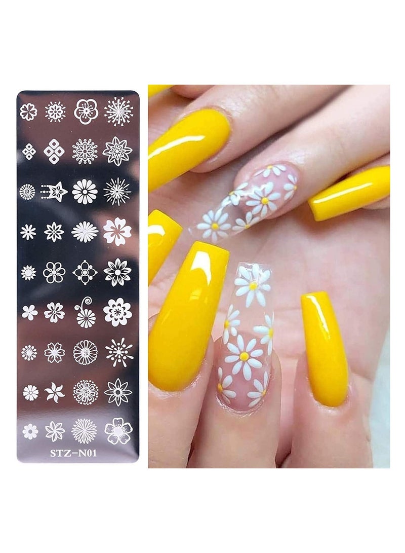 Nail Art Stamping Templates Manicure Tool Kit 6Pcs Nail Stamping Plates Flower Animal Pattern Manicure Print Tools for DIY Nail Art Designs