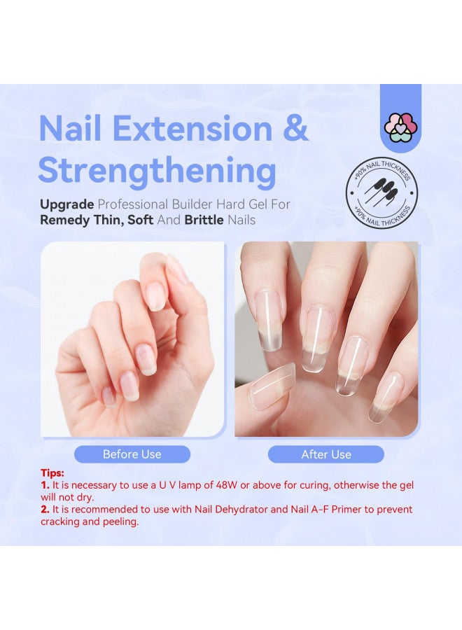 SAVILAND Builder Nail Gel Kit - 60g Clear Nail Extension Gel Set Nail Strengthen Nail Art Manicure Set with 100PCS Nail Forms and Acrylic Nail Brush for Beginners