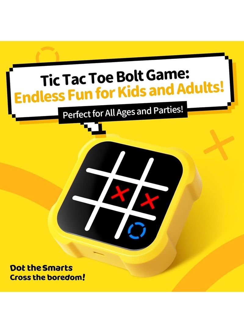 Handheld Electric Tic Tac Toe Game Console - Educational Puzzle Game for Kids | Perfect for Road Trips & Family Fun | Ideal Birthday Gift for All Ages