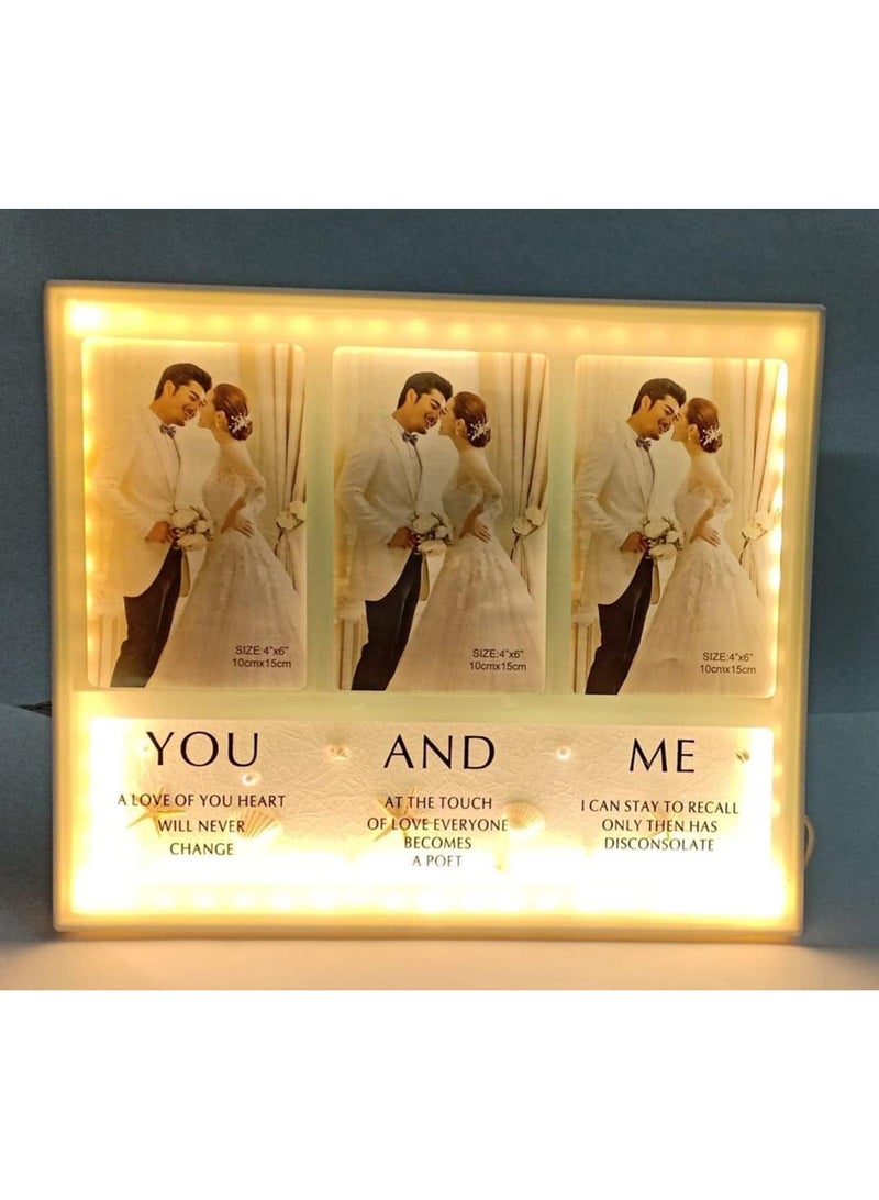 Light Photo Frame Stand With Two Slots Of Photos Led Photo Frames Stand