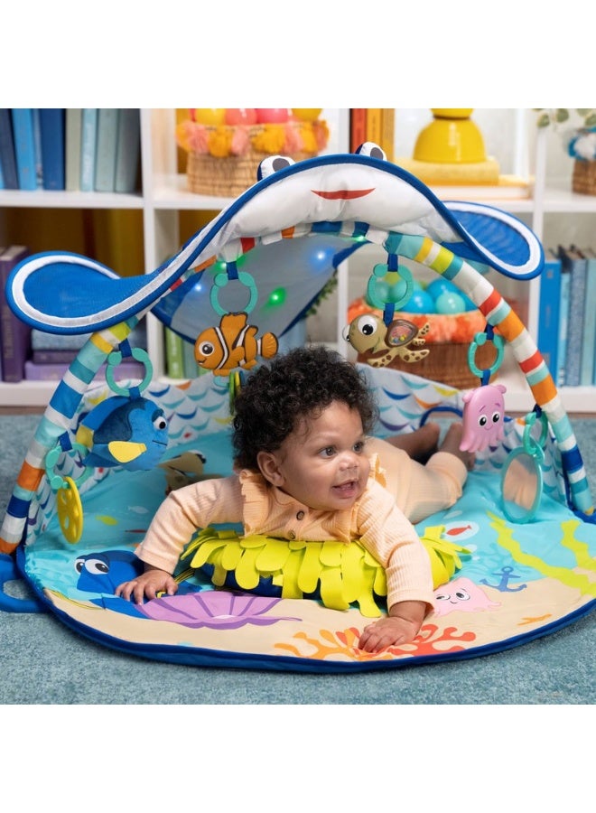 Bright Starts - Disney Baby Finding Nemo Mr. Ray Ocean Lights & Music Play Gym, Ages Newborn +