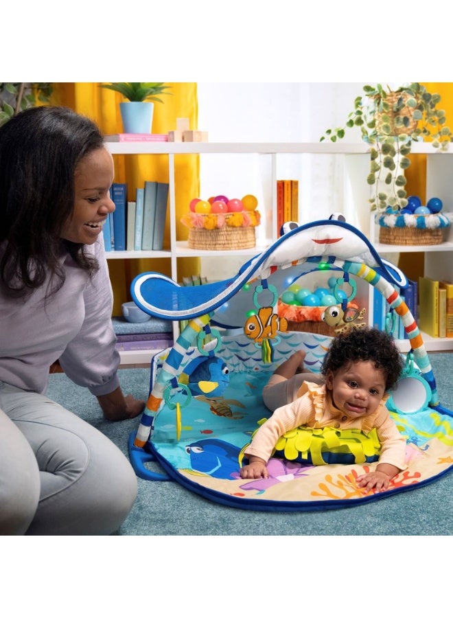 Bright Starts - Disney Baby Finding Nemo Mr. Ray Ocean Lights & Music Play Gym, Ages Newborn +