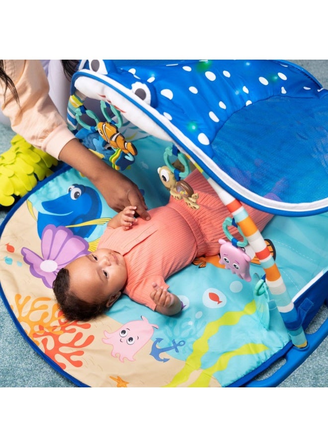 Bright Starts - Disney Baby Finding Nemo Mr. Ray Ocean Lights & Music Play Gym, Ages Newborn +