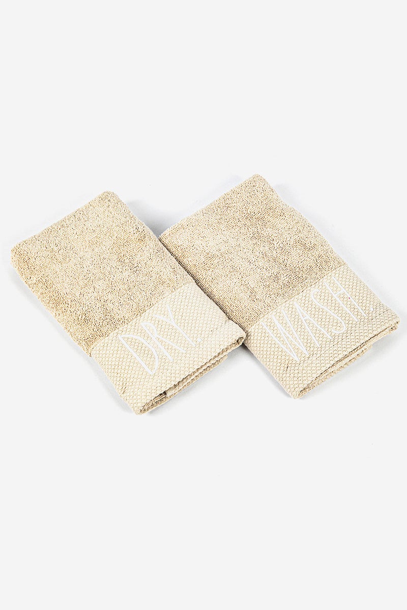 Set Of 2 Hand Towels 40. cm x 71 cm, Beige