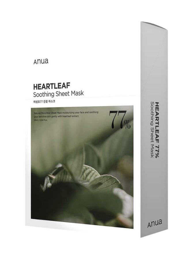 Heartleaf 77% Soothing Sheet Mask (10Pcs) 25ml