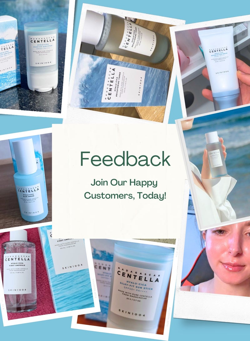 Madagascar Centella Hyalu-Cica Full Skincare Set: SPF50+ Sun Serum, Brightening Toner, Protective Sun Stick, and Nourishing First Ampoule 380ml