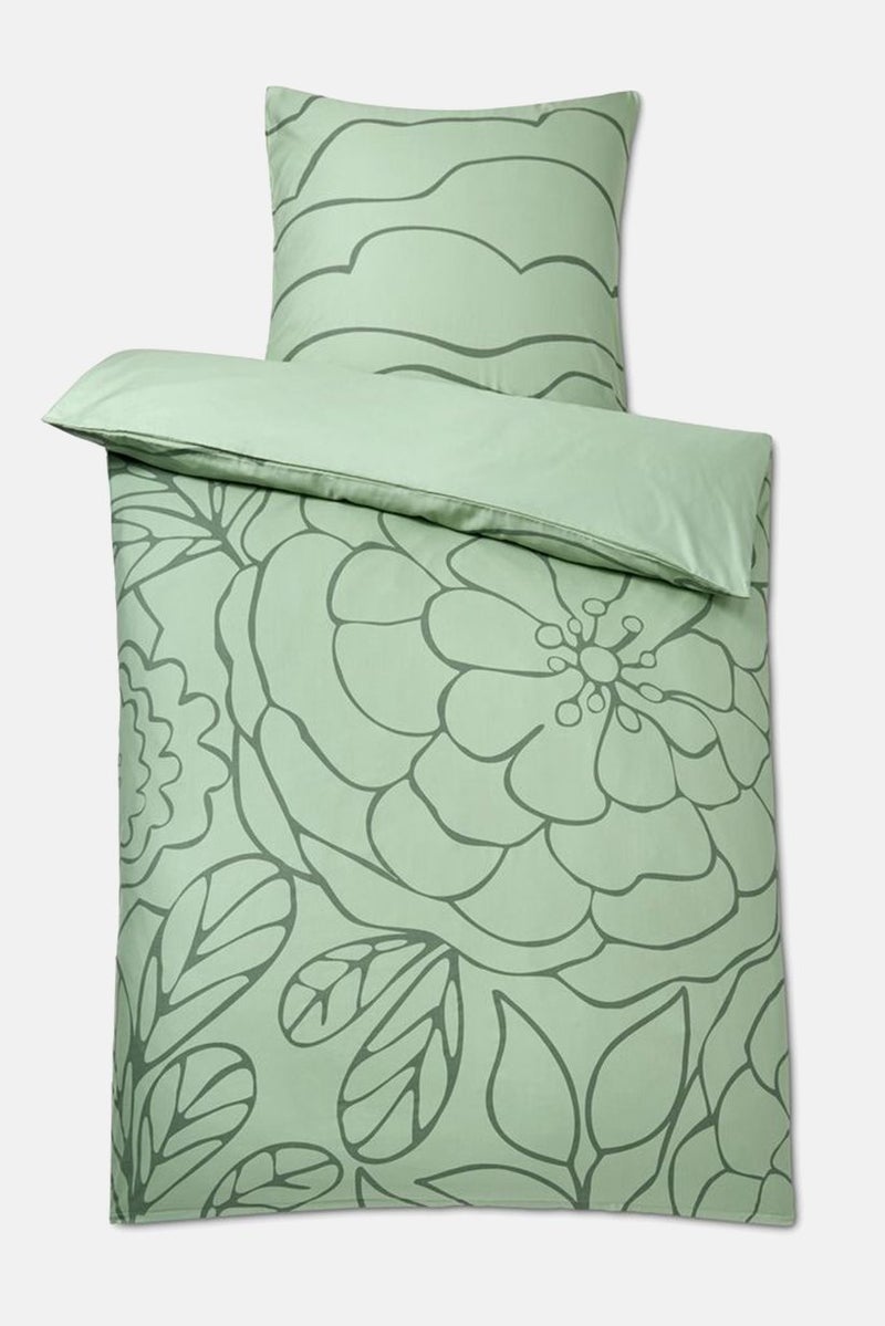 Double Tencel Cotton Duvet Set 90 x 70 and 140 x 200 cm, Light Green