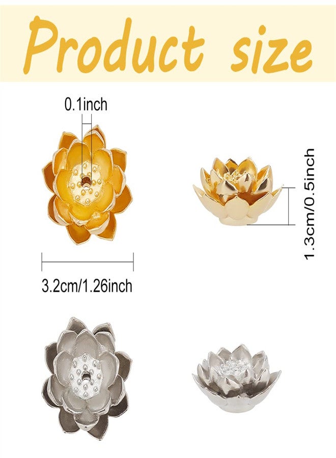 4pcs Metal Incense Holders, Mini Lotus Alloy Incense Stick Burner, Incense Censer with Incense Ash Catcher for Home Decor, Yoga, SPA