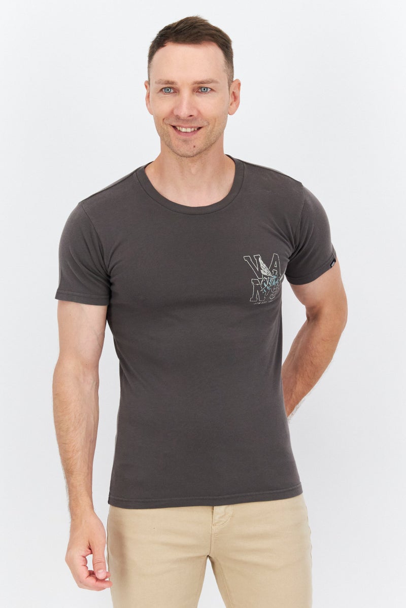 Men Classic Fit Short Sleeve Outdoor T-Shirts, Grey
