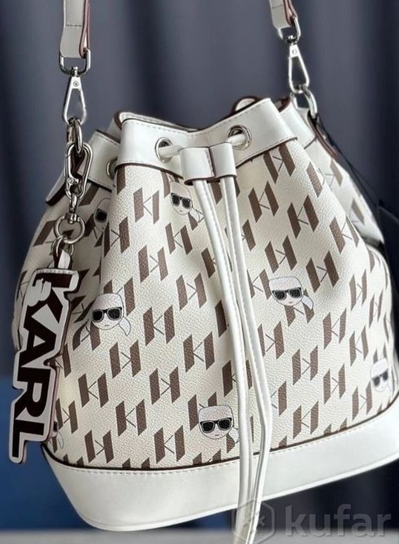 Karl Lagerfeld Paris Monogram Bucket Bag