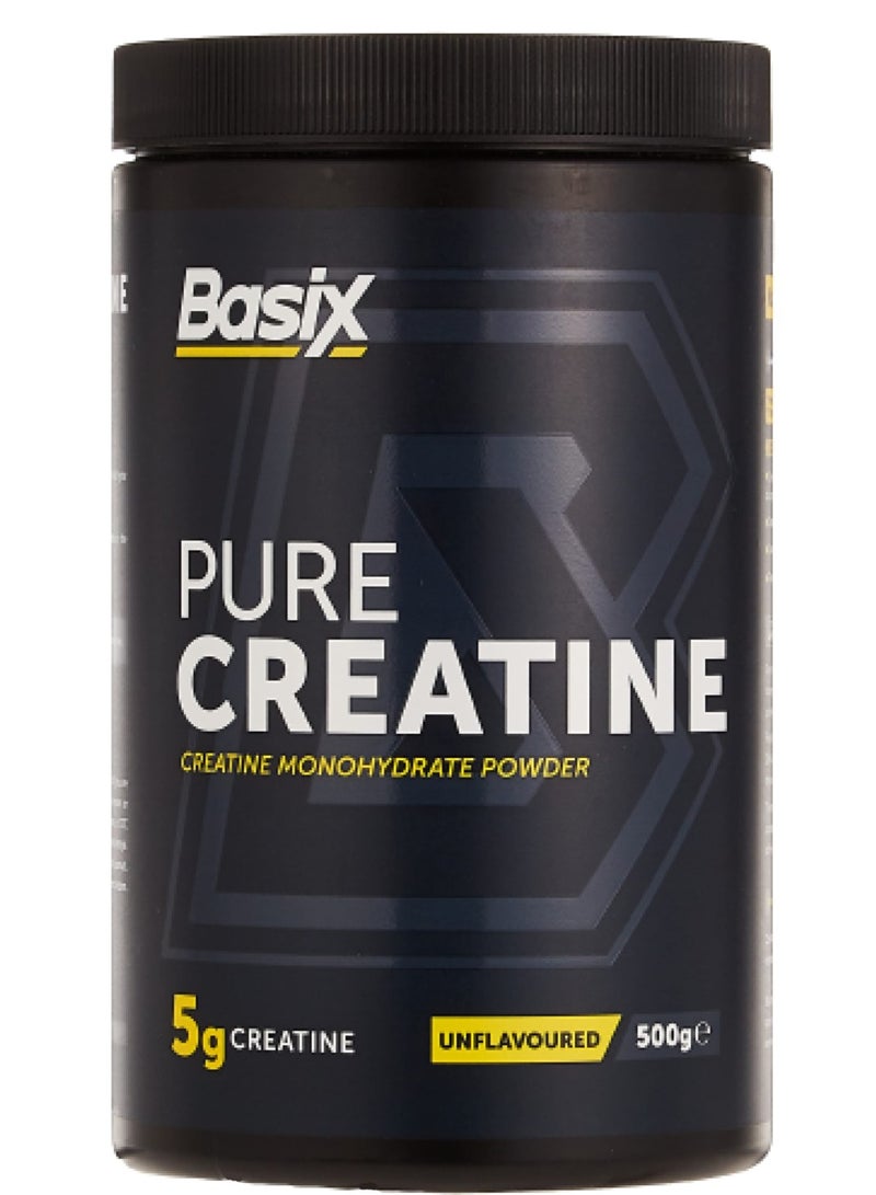 BASIX |PURE CREATINE | CREATINE MONOHYDRATE POWDER |UNFLAVOURED |500G