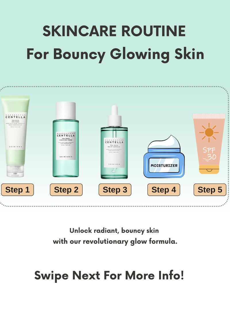 Includes BHA Foam Cleanser 125ml, Purifying Toner 210ml, Relief Ampoule 100ml Face Scrubber | Complete Acne Relief and Hydration Set 435ml