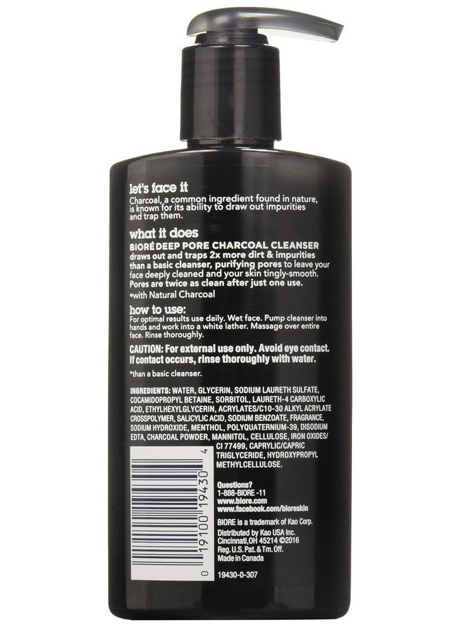 Biore Deep Pore Charcoal Cleanser, 6.77 Oz (Pack Of 3)