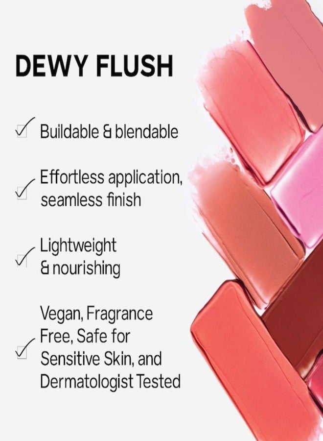 Dew Blush - Lightweight Blendable Liquid Blush, Poppy - bright coral 11g for a Natural Glow