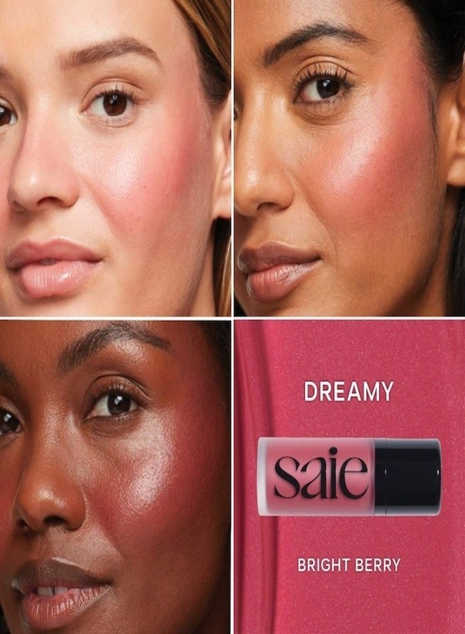 SAIE  Dew  Blush - Lightweight Blendable Liquid Blush, Dreamy - bright berry 11g for a Natural Glow