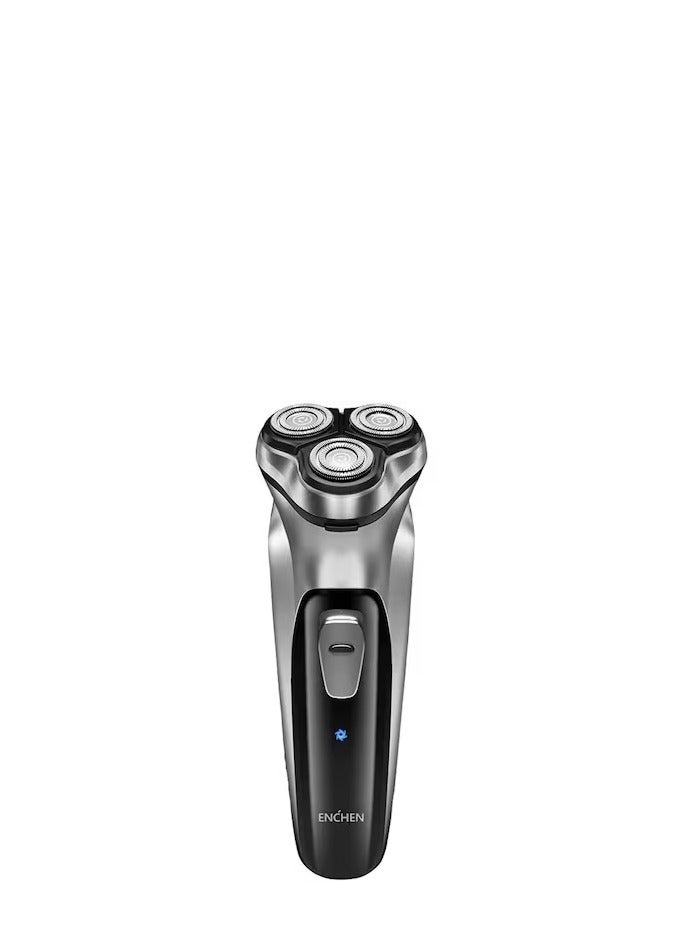 ENCHEN Blackstone Electric Shaver with Pop-up Trimmer for Men, 3D Floating Head, 5W Power, Rechargeable Rotary Razor, 90mins Runtime, 1-Hour Fast USB Type-C Charging