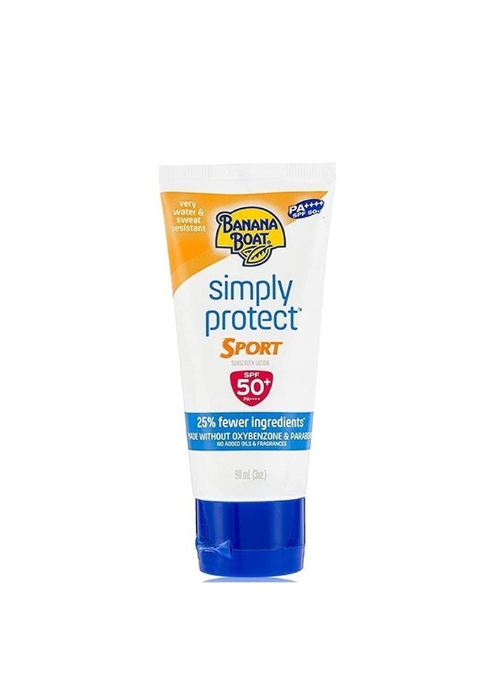 Simply Protect Sport Sunscreen Lotion UVA UVB Protection SPF 50 Plus Water and Sweat Resistance 150ml