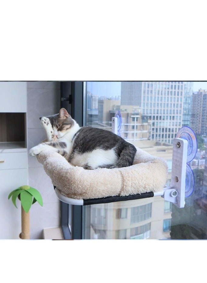 Folding balcony suction cup glass cat bed